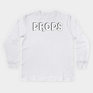 Film Crew On Set - Props - White Text - Front Kids Long Sleeve T-Shirt